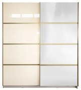 Gold Dulap 1800 Crem cu usi MDF Lucios si Oglinda