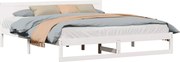 vidaXL Cadru de pat cu headboard Alb 200 x 200 cm Lemn de pin masiv