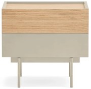 Noptieră bej-natural cu aspect de lemn de stejar Otto – Teulat