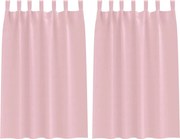 vidaXL Perdele Opaque cu Inel 2 pcs Roz bebe 175 x 140 cm Poliester