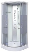Cabină de duș cu hidromasaj curbată Lisa 90 albă