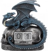 Calendar perpetuu pentru birou dragon si craniu Veghetorul Anului 14 cm