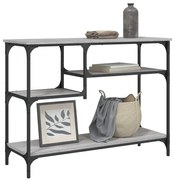 vidaXL Măsuță consolă cu rafturi, gri sonoma, 100x35x75 cm