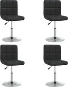 vidaXL Scaune de sufragerie, 4 buc., negru, piele ecologică