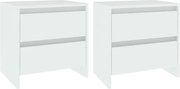 vidaXL Noptiere, 2 buc., alb, 45x34,5x44,5 cm, PAL