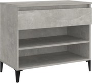 vidaXL Pantofar, gri beton, 70x36x60 cm, lemn prelucrat