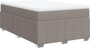 vidaXL Pat box spring cu saltea, taupe, 120x190 cm material textil