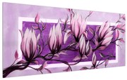 Tablou cu flori roz (120x50 cm), în 40 de alte dimensiuni noi