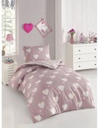 Lenjerie de pat roz prăfuit pentru pat de o persoană 140x200 cm Herz – Mijolnir