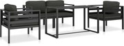 vidaXL Set mobilier de grădină cu perne, 5 piese, antracit, aluminiu