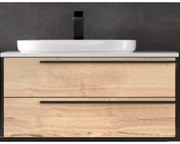 Set mobilier baie (masca cu 2 sertare si lavoar) Kolpa San Grace 100x52xH39 cm, crem (stejar halifax)