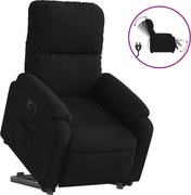 vidaXL Fotoliu rabatabil electric cu ridicare, negru, microfibră