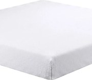 decoDoma Cearceaf cu elastic din micropluş alb 90 x 200 cm