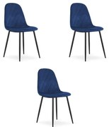 Scaun Bucatarie Si Dining ASTI Catifea Bleumarin x 3 Buc