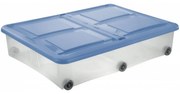 Tontarelli Cutie de depozitare cu capac Stockbox61 l , transparent/albastru