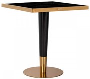 Masa patrata cu blat din sticla Osteria 75,5 x 70 x 70 cm negru/auriu