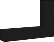 vidaXL Set comodă TV Pe perete 4 pcs Stejar Negru 130,5 x 30 x 140 cm