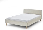 Pat matrimonial bej tapițat fără somieră 140x200 cm Wicki – Meise Möbel