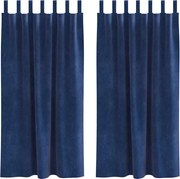 vidaXL Perdele opace 2 pcs Albastru închis 140 x 175 cm Catifea