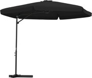 vidaXL Umbrelă de soare de grădină, stâlp din oțel, negru, 300 cm