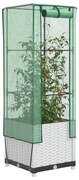vidaXL Strat înălțat cu husă de seră, aspect ratan, 40x40x139 cm