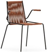 Scaune de dining teracotă cu cotiere/stivuibile 2 buc. din metal Emily – Marckeric