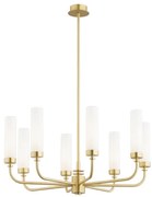 Candelabru 8 brate, alama periata, sticla alb mat PRESTON 5081