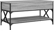 vidaXL Măsuță de cafea gri sonoma 100x50x50 cm lemn prelucrat și metal