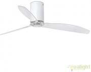 Ventilator de tavan modern cu telecomanda MINI TUBE FAN alb mat/transparent 32039