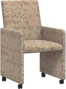 vidaXL Scaune de dining cu roți 2 pcs Gri deschis 57 x 66 x 94 cm