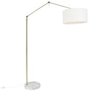 Lampa de podea moderna aurie cu abajur alb 50 cm reglabil - Editor
