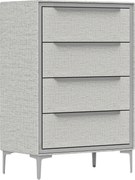 HOMCOM Comoda cu 4 Sertare în Oțel cu Acoperire în Țesut cu Efect de In, 60x36x88 cm, Gri | Aosom Romania