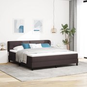vidaXL Pat boxspring cu saltea Maro închis 180 x 200 cm țesătură