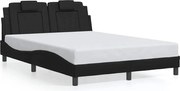 vidaXL Cadru de pat, Viana, fără saltea, negru, 120x200 cm, piele ecologică