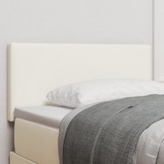 vidaXL Tăblie LED cu lumini cu bandă LED Pe perete Crem 80 cm țesătură