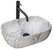 REA-U3800 - Lavoar LIVIA pentru blat, 33,5 x 46,5 cm, ceramică, gri, imitație piatră