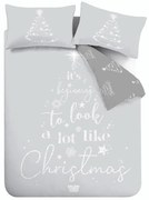 Lenjerie de pat gri pentru pat dublu 200x200 cm A Lot Like Christmas – Catherine Lansfield