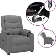 vidaXL Fotoliu rabatabil electric, gri, piele ecologică