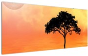 Tablou cu copac în apus de soare (120x50 cm)