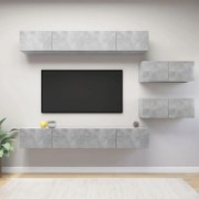 vidaXL Set de dulapuri TV, 6 piese, gri beton, lemn prelucrat