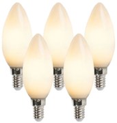 Set de 5 becuri LED cu flacără E14 B35 2W 180lm 2350K