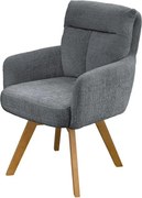 Set de 2 scaune pivotante picioare din lemn Big George gri chenille