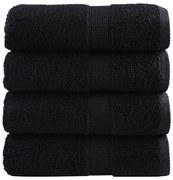 vidaXL Prosoape de baie premium SOLUND, 4 buc., negru, 30x30 cm, 600 g/m²