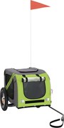 vidaXL Remorcă bicicletă animale companie verde/gri textil oxford/fier