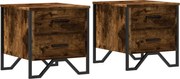 vidaXL Noptiere, 2 buc., stejar fumuriu, 40x41x40 cm, lemn prelucrat