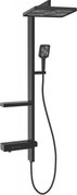 Mexen Roar set de duș montat pe perete cu pălărie de duș și baterie, negru - 78105-70