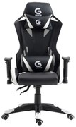 Scaun gaming, design racing, spatar Mesh, funcție recliner, SIG 5038, Negru/Alb