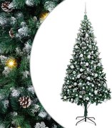 vidaXL Brad de Crăciun artificial Verde 210 cm PVC și Oțel și Plastic