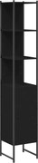 vidaXL Dulap de baie, negru, 33x33x185,5 cm, lemn prelucrat