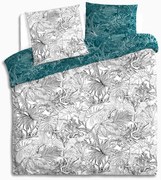 Set de lenjerie de pat din bumbac față-verso într-un model frumos cu plante, dimensiune 240 cm x 220 cm
